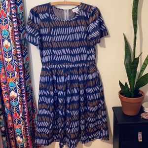 Lularoe blue and tan Amelia dress